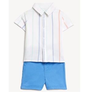 M&S COLLECTION 2pc Cotton Rich Top & Bottom Outfit